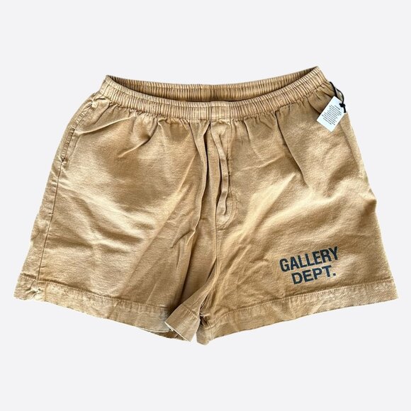 Gallery Dept Tan & Black Logo Zuma Shorts - Picture 1 of 5